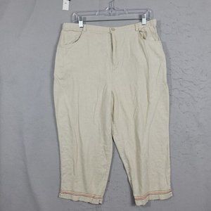 CJ Banks Womens Pants Capri Crop  Plus Size 14W off white